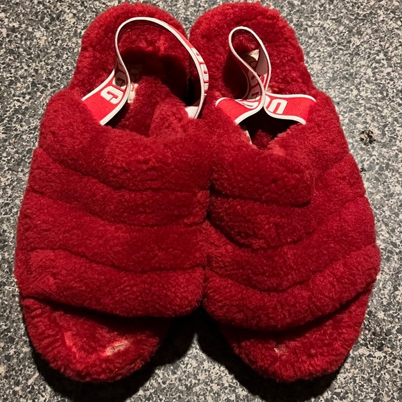 UGG Shoes - UGG Fluff Yeah Slide Ribbon Red